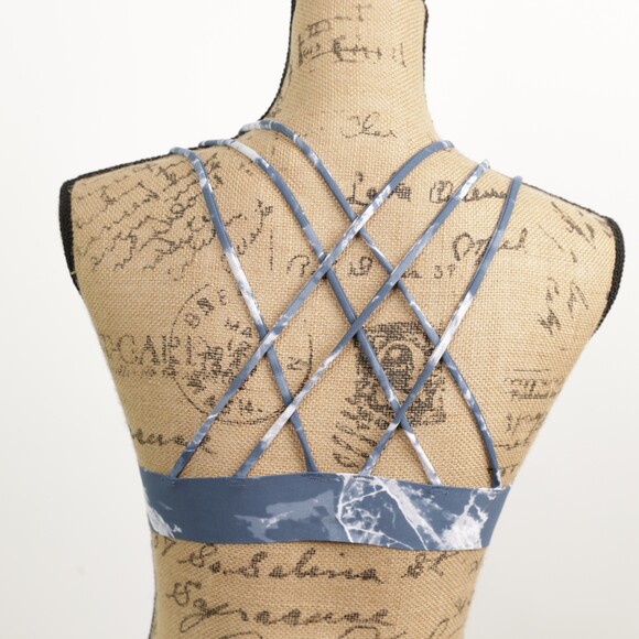 PINK Victoria's Secret Blue Tie Dye Criss Cross Bralette Bra Medium - Picture 3 of 8